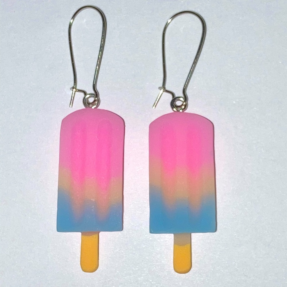 Pink and Blue Popsicle Earrings